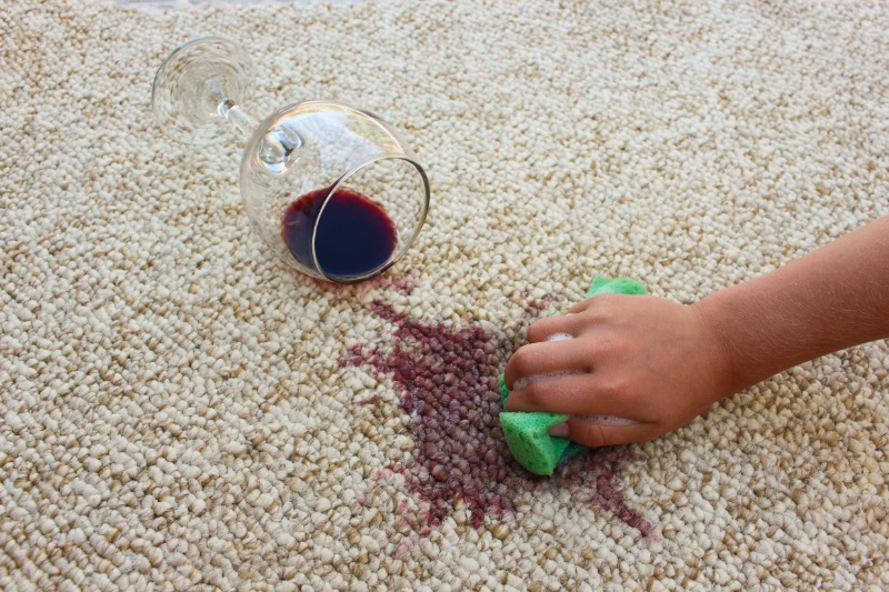 Wine stains on rug can be cleaned with help from Zerorez.